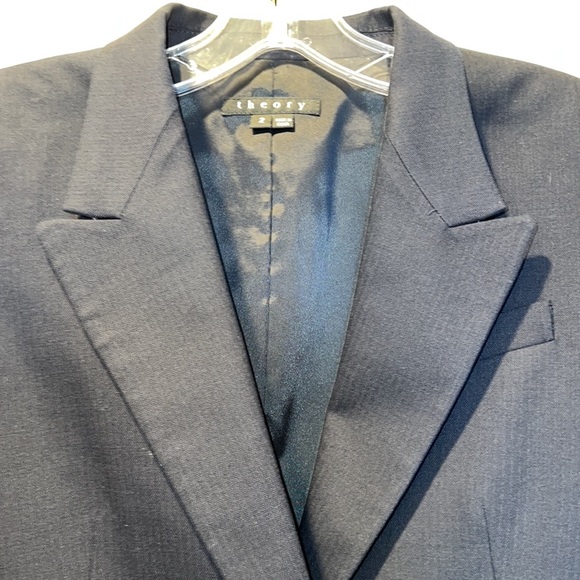 Theory Lyzbeth greentpoint navy blazer size 2 - Picture 4 of 8
